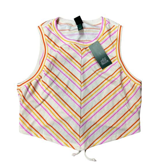 Wild Fable Women's Orange Striped Open Back Tiny Tank Top - Size XXL - NWT - Picture 1 of 5